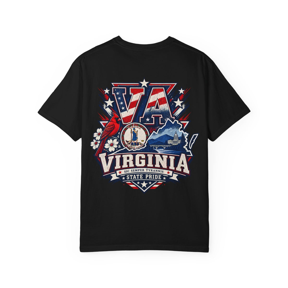 Virginia State Pride Unisex Comfort Color 1717 Streetwear Graphic Tee