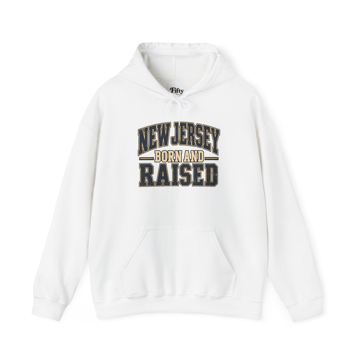New Jersey Born and Raised Unisex Hoodie State Name Graphic
