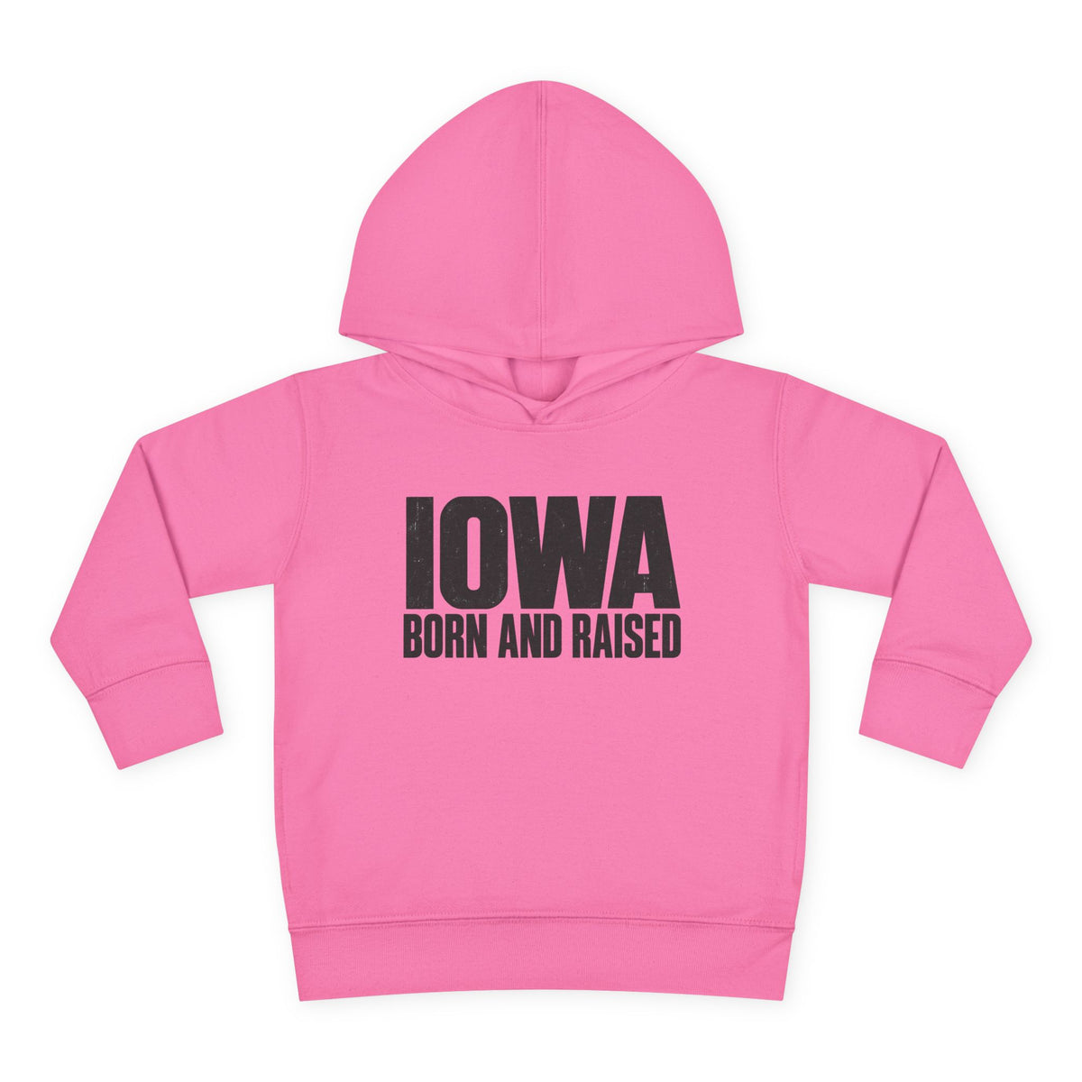 Iowa Born and Raised Modern Midwest Streetwear Unisex Toddler Pullover Fleece Hoodie