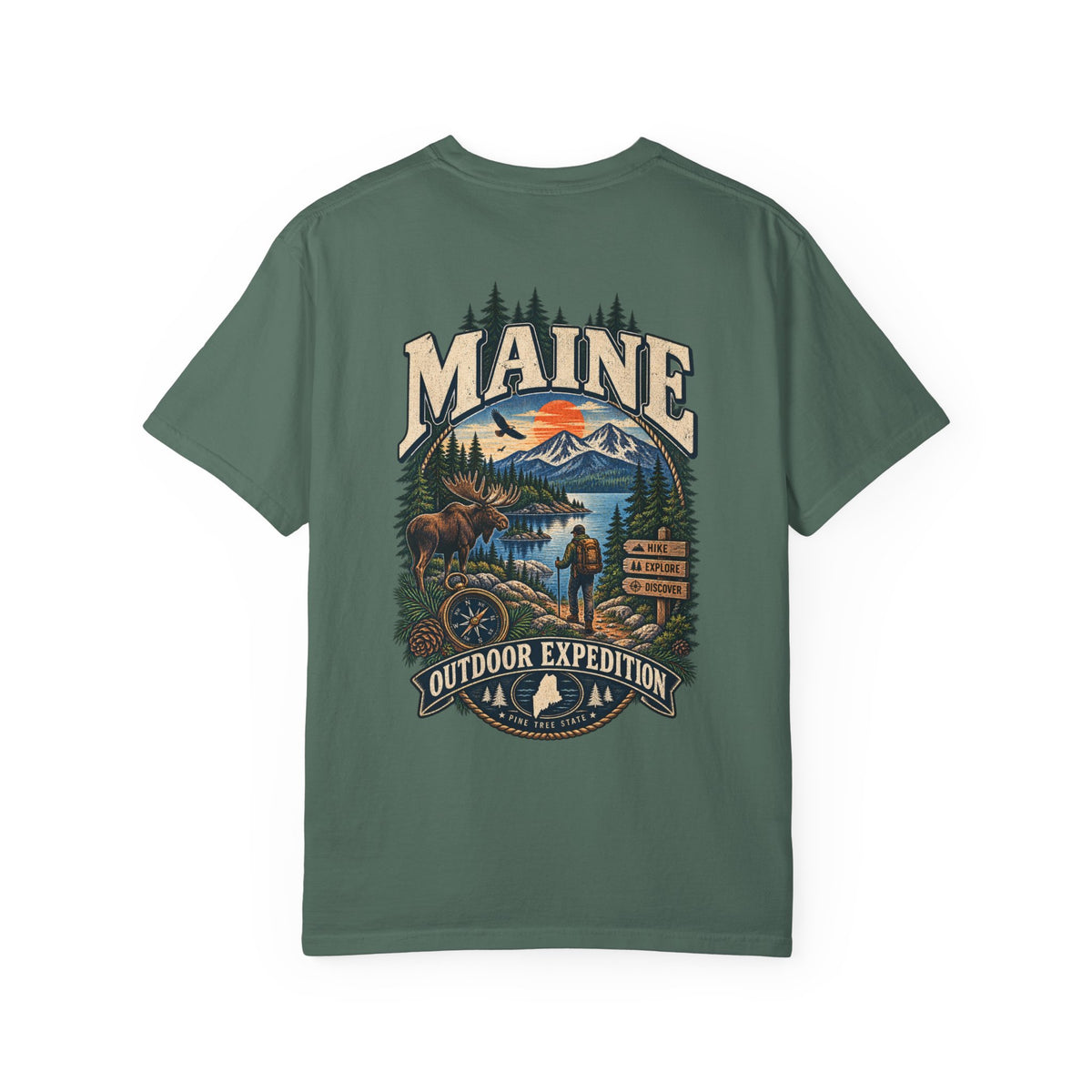 Maine Outdoor Expedition Unisex Comfort Color 1717 Streetwear Graphic Tee