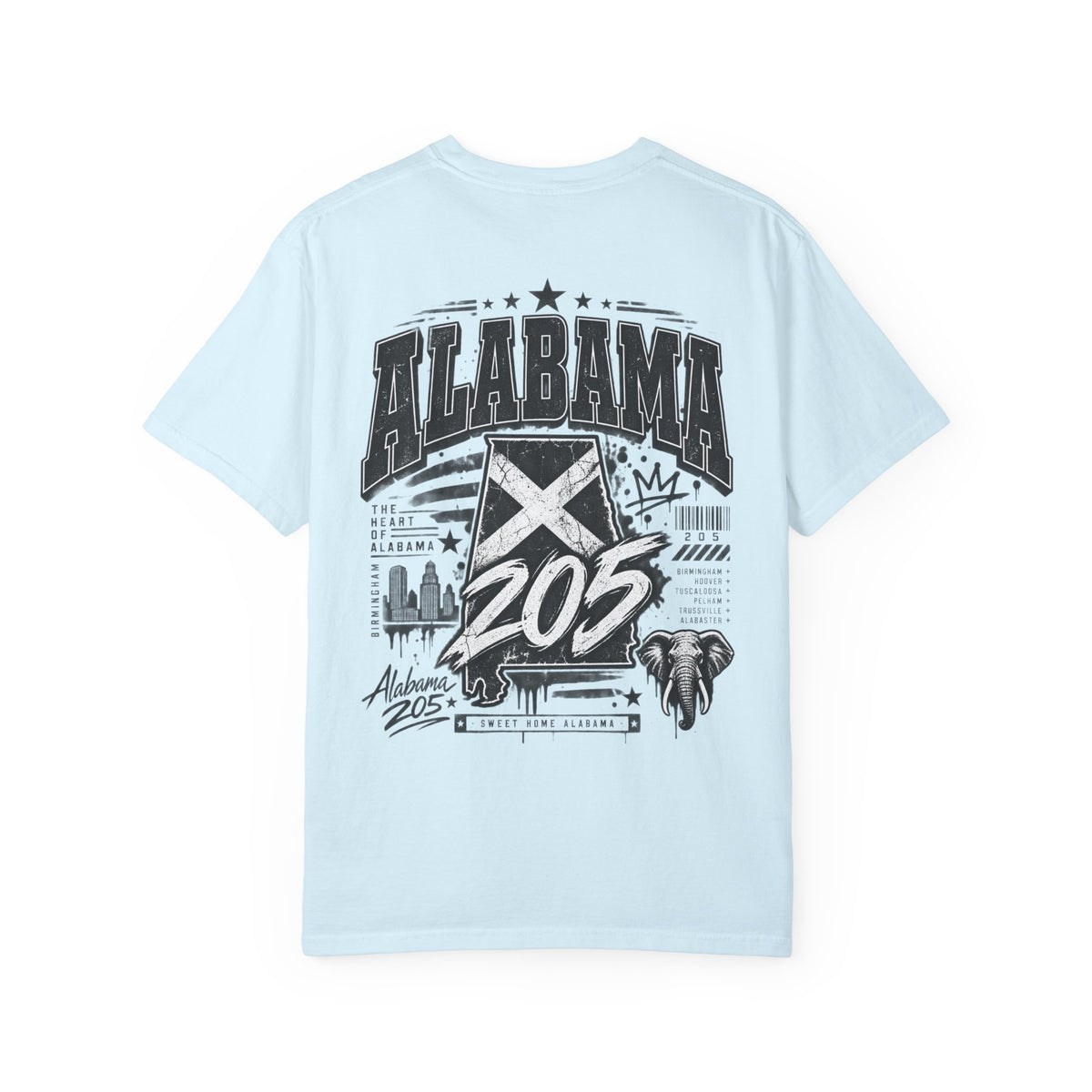 Alabama 205 Unisex Comfort Color 1717 Streetwear Graphic Tee