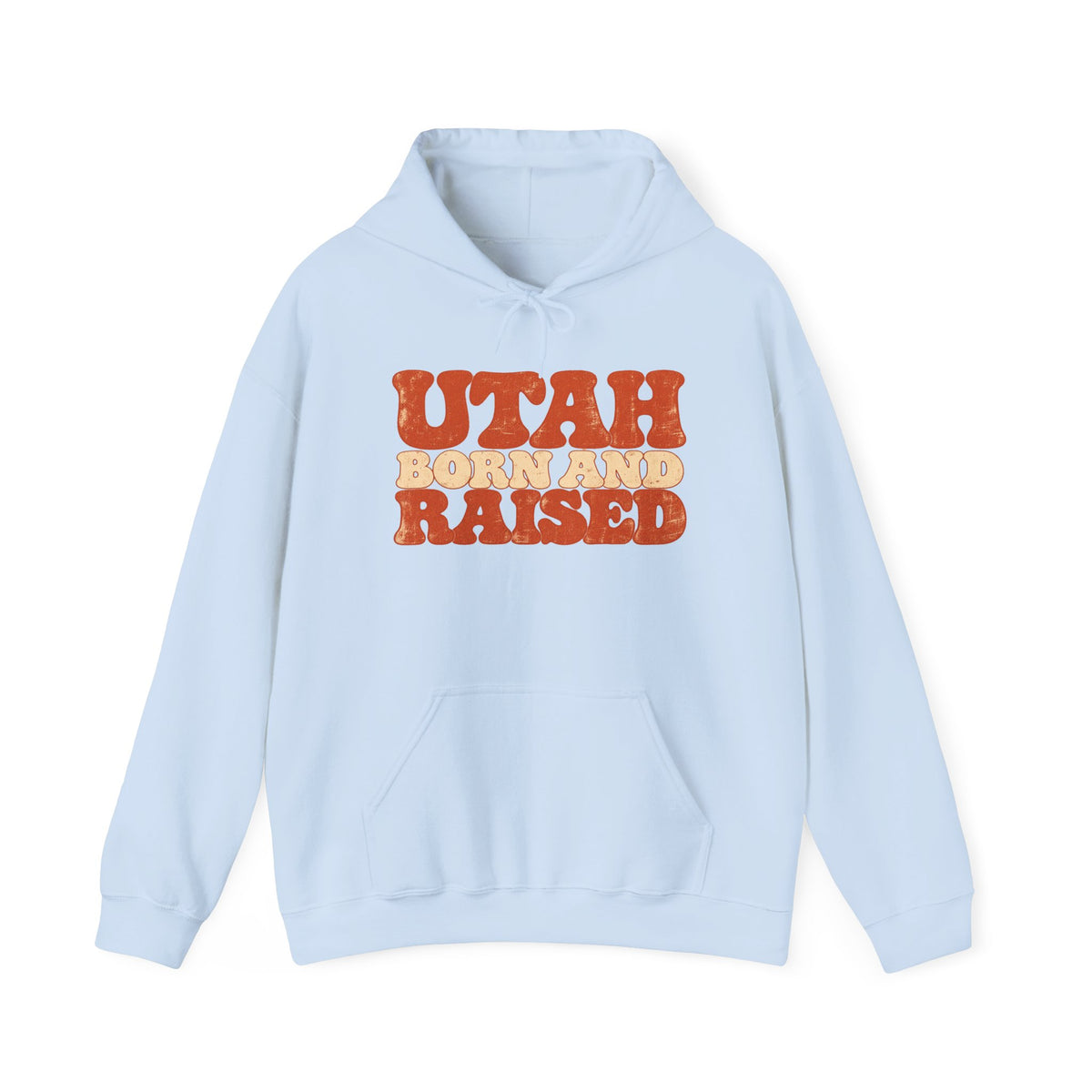 Utah Born and Raised Retro 1970s Unisex Hoodie Graphic
