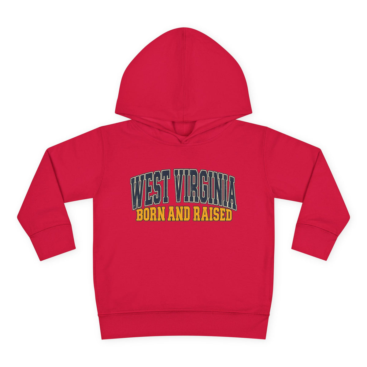 West Virginia Born and Raised Vintage Americana Unisex Toddler Pullover Fleece Hoodie