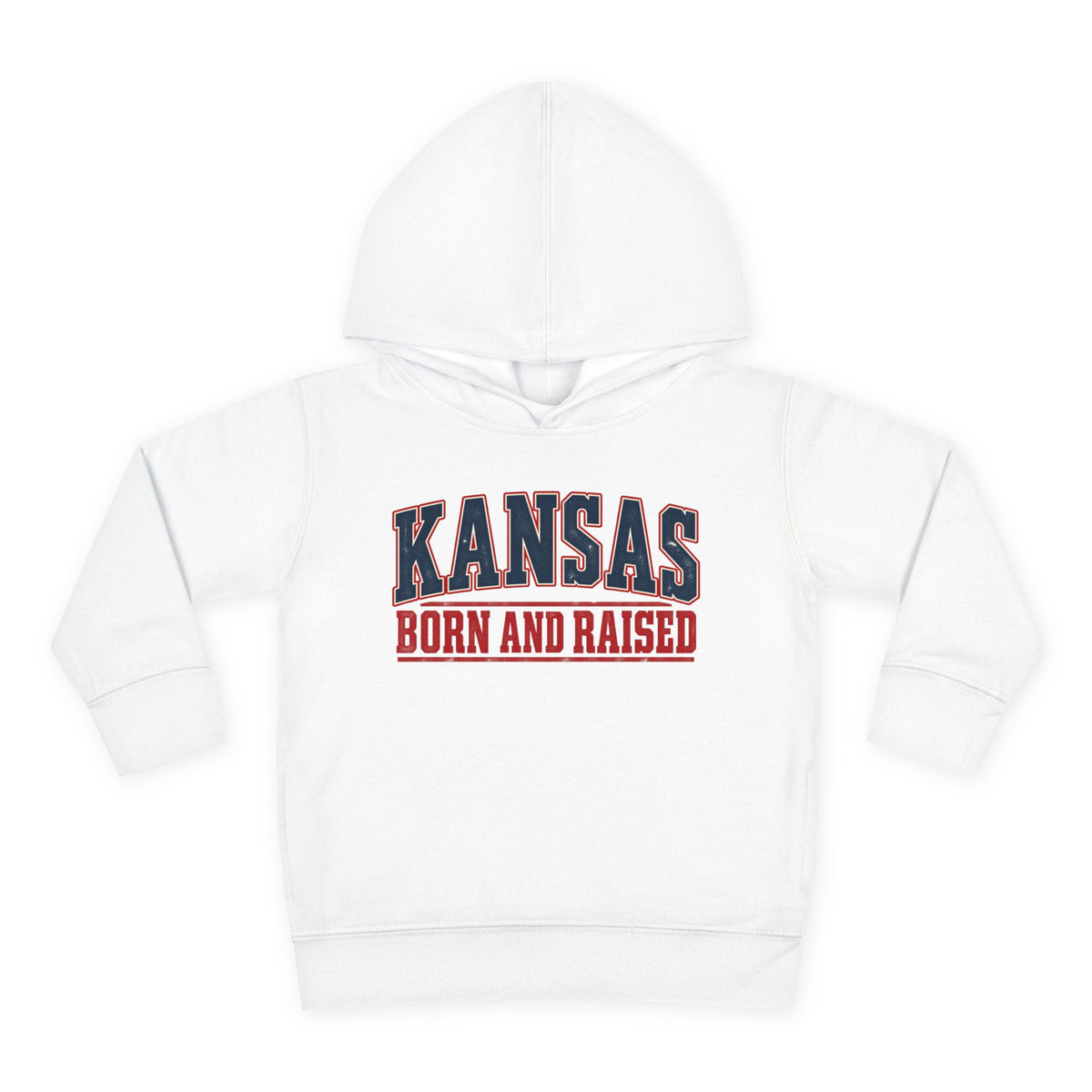 Kansas Born and Raised Small-Town Americana Unisex Toddler Pullover Fleece Hoodie