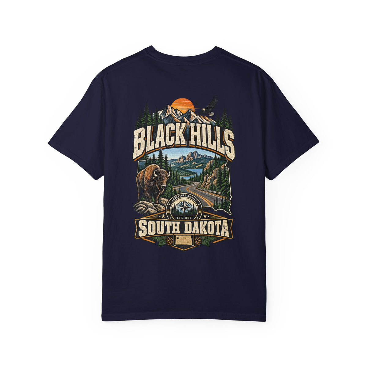Black Hills South Dakota Unisex Comfort Color 1717 Streetwear Graphic Tee