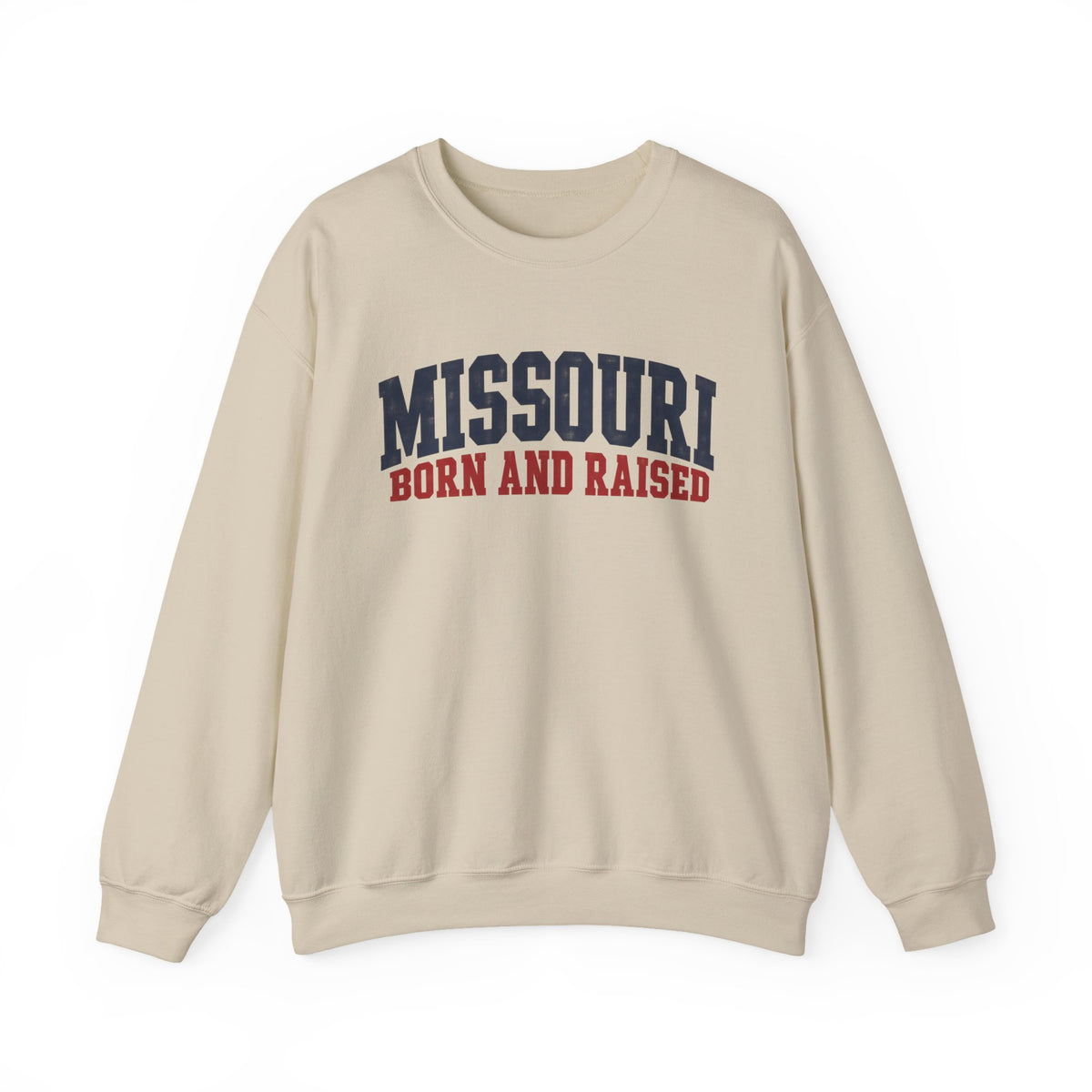 Missouri Born and Raised Minimal Vintage Unisex Sweatshirt Graphic