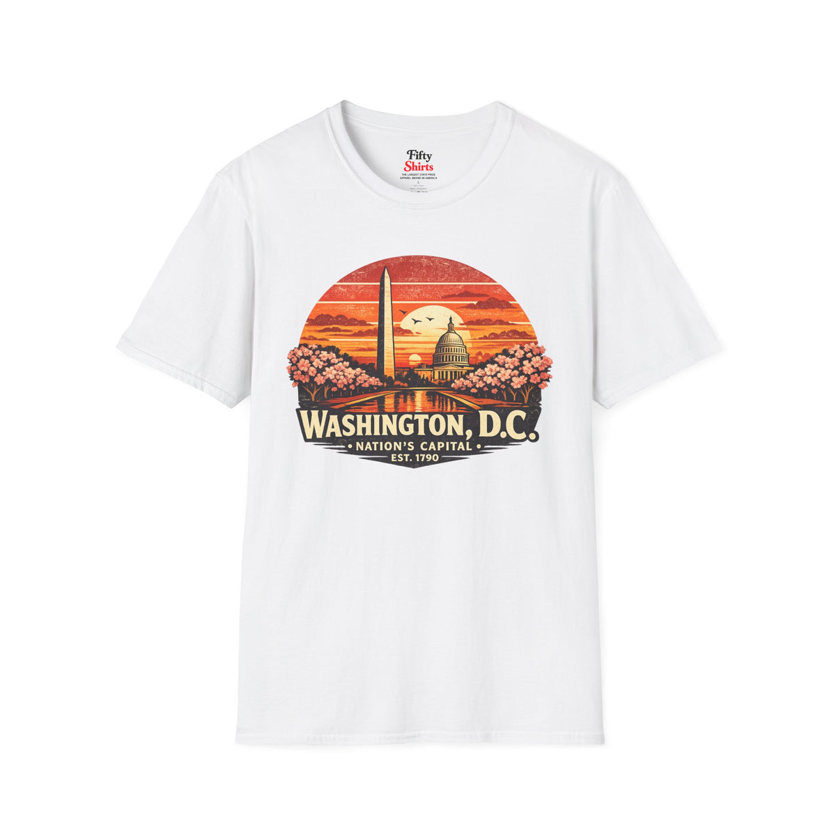 Washington D.C. Monument Sunset Unisex Softstyle T Shirt State Pride Graphic Tee Collections FS03