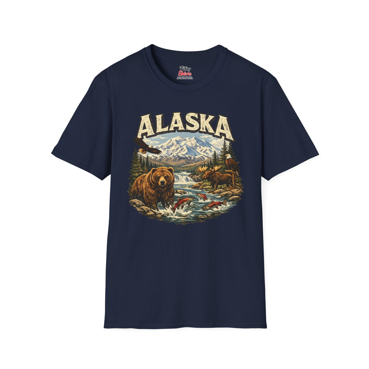 Alaska Wildlife Softstyle T Shirt State Pride Graphic Tee Collections FS03