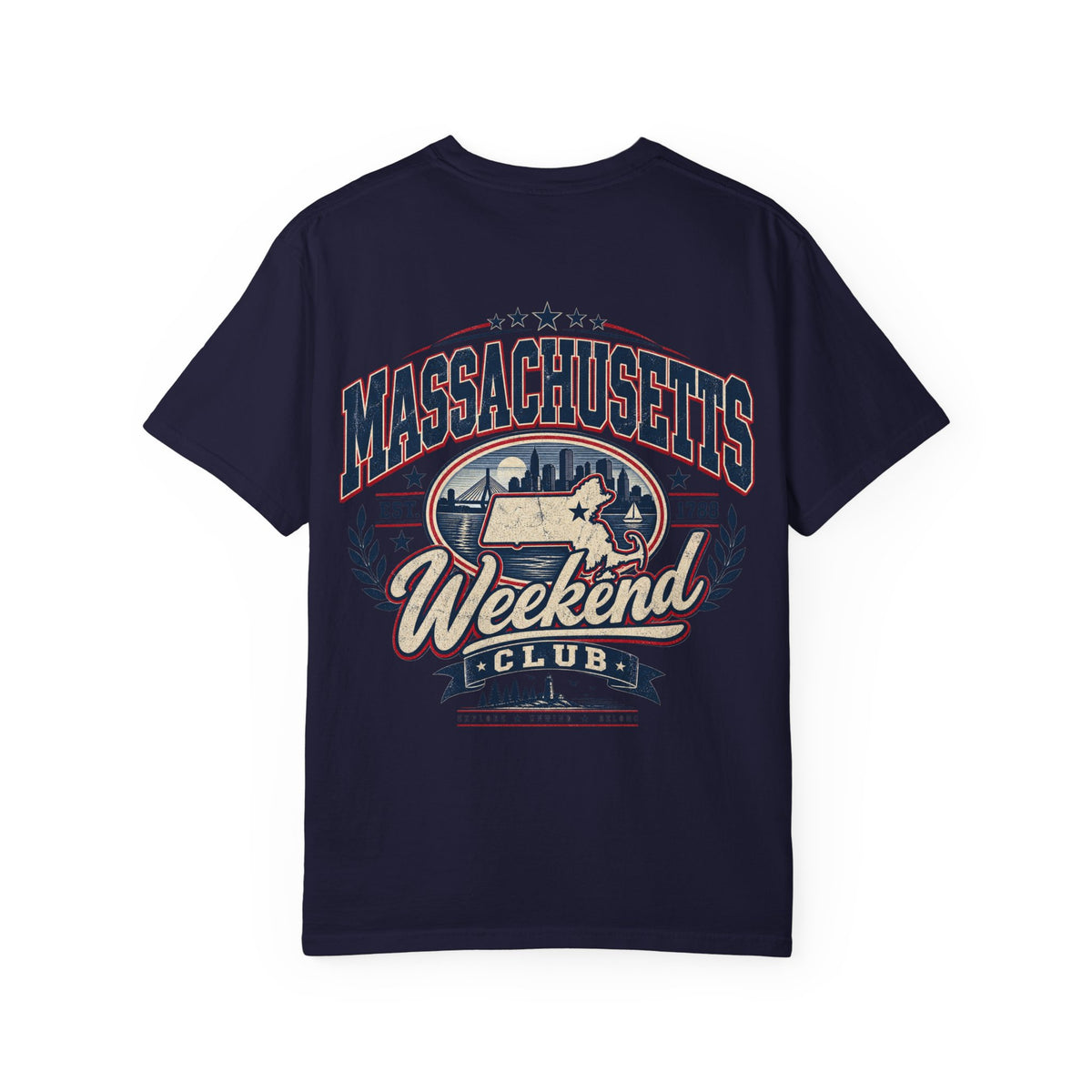 Massachusetts Weekend Club Unisex Comfort Color 1717 Streetwear Graphic Tee