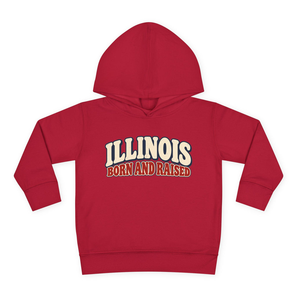 Illinois Born and Raised Retro 1970s Unisex Toddler Pullover Fleece Hoodie