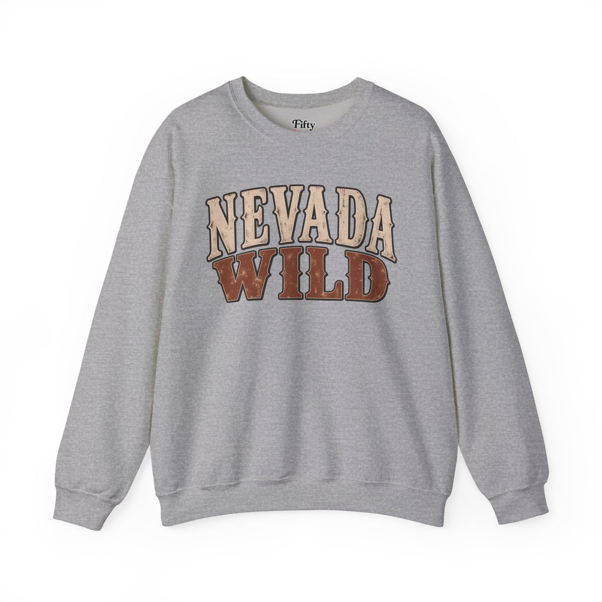 Nevada Wild Unisex Crewneck Sweatshirt State Name Graphic