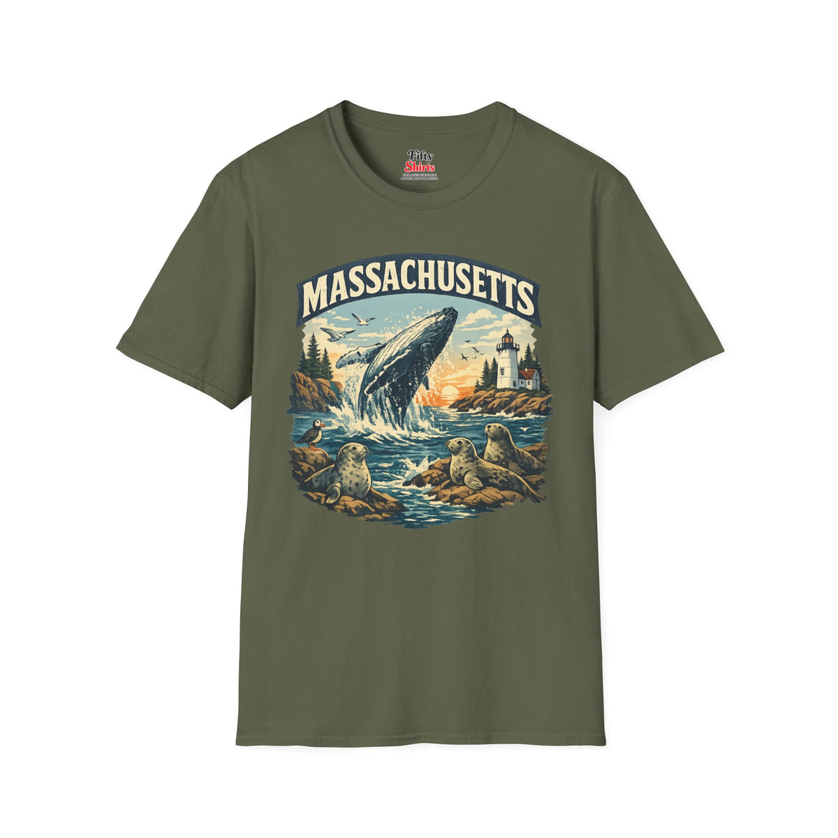 Massachusetts Wildlife Unisex Softstyle T Shirt State Pride Graphic Tee Collections FS03