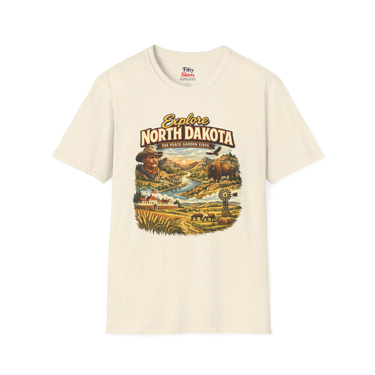 Explore North Dakota Unisex Softstyle T Shirt State Pride Graphic Tee Collections FS03