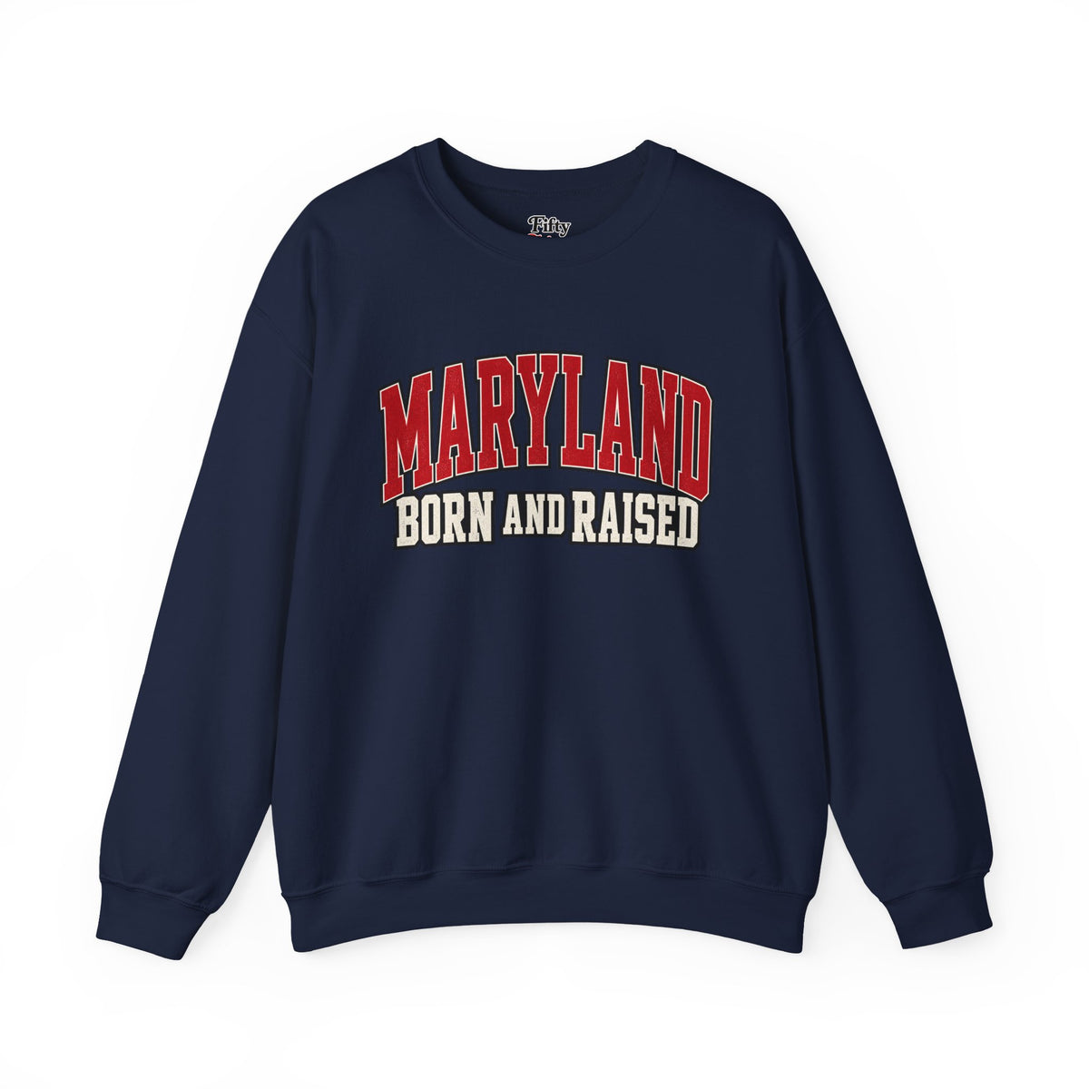 Maryland Born and Raised Bold Athletic Unisex Sweatshirt Graphic