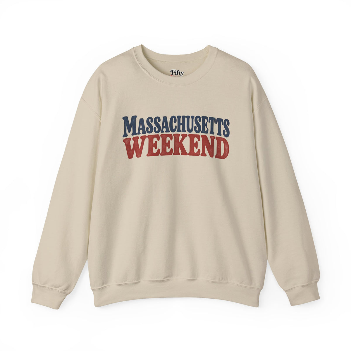 Massachusetts Weekend Unisex Crewneck Sweatshirt State Name Graphic