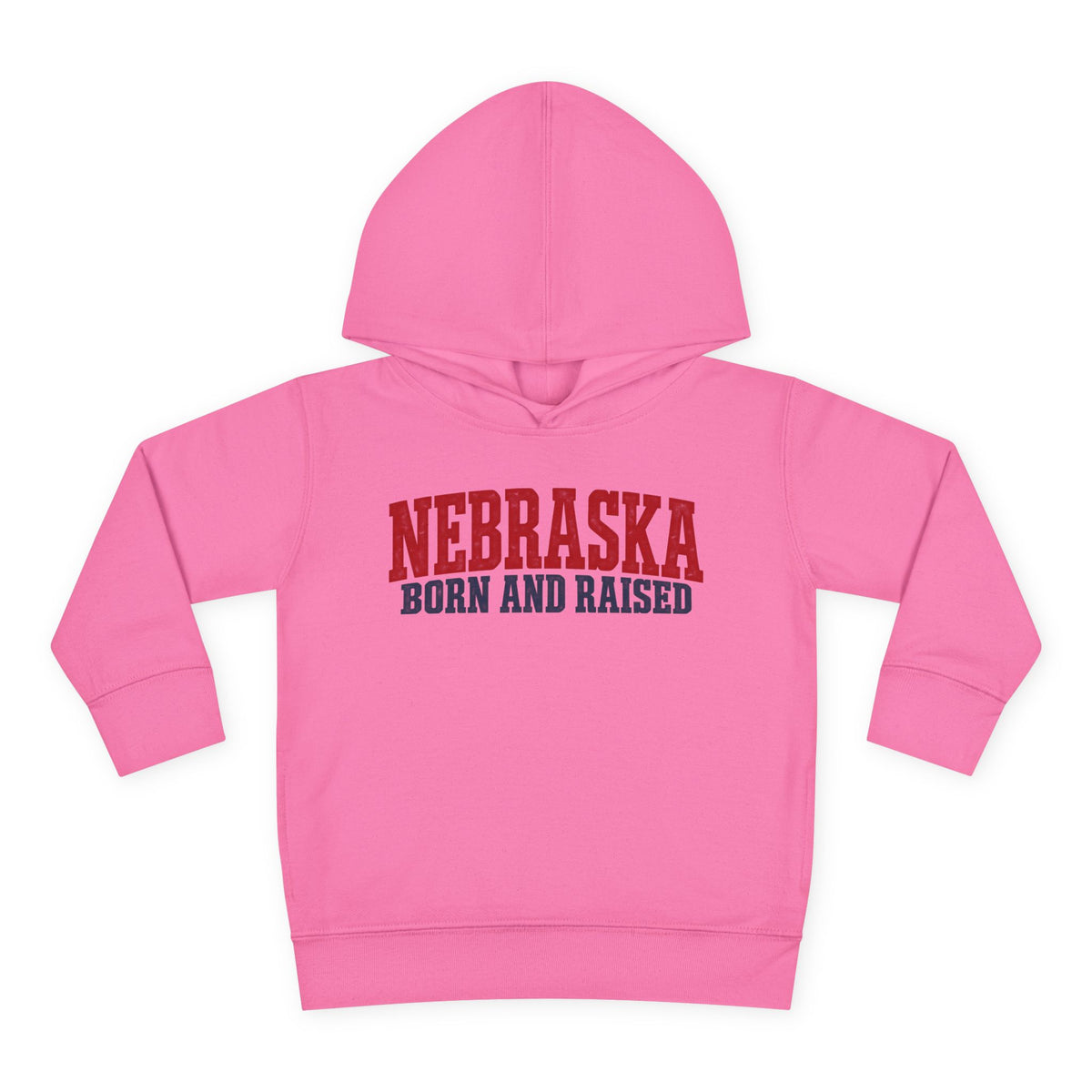 Nebraska Born and Raised Rugged Workwear Unisex Toddler Pullover Fleece Hoodie
