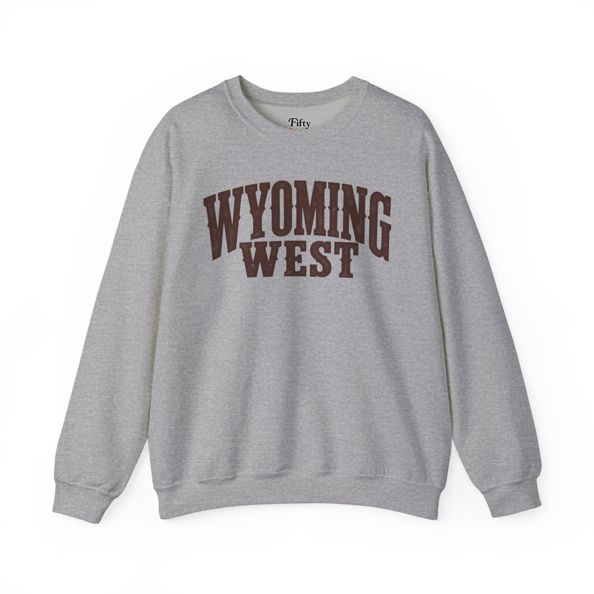 Wyoming West Unisex Crewneck Sweatshirt State Name Graphic