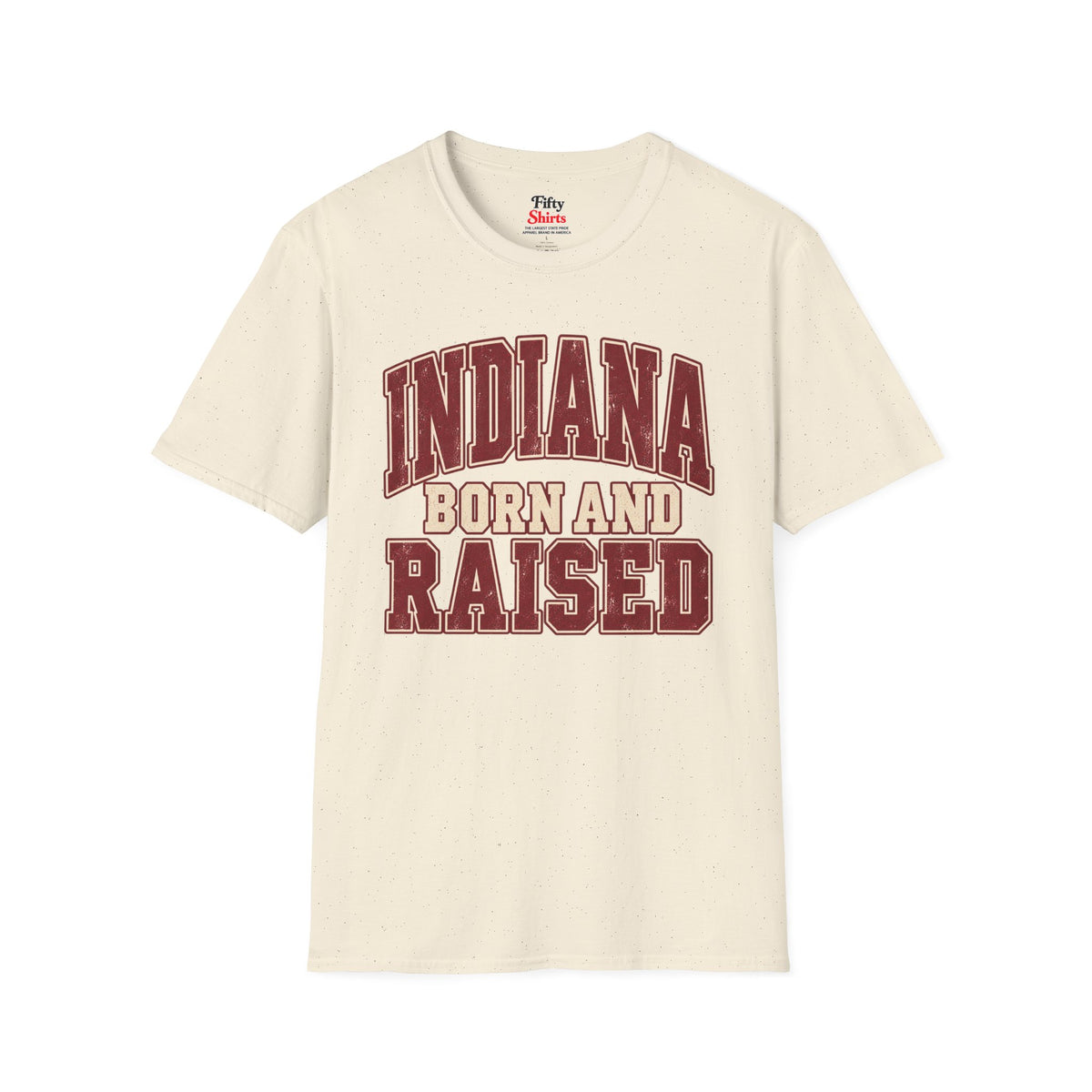Indiana Born and Raised Unisex Softstyle T Shirt State Name Graphic Tee