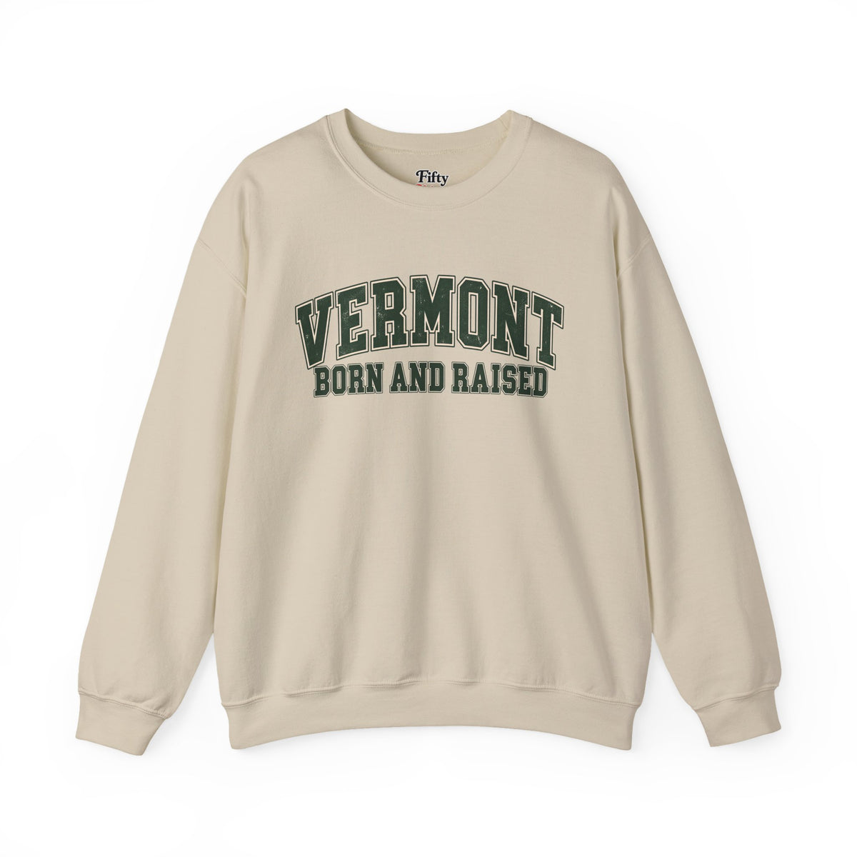 Vermont Born and Raised Vintage Athletic Unisex Sweatshirt Graphic