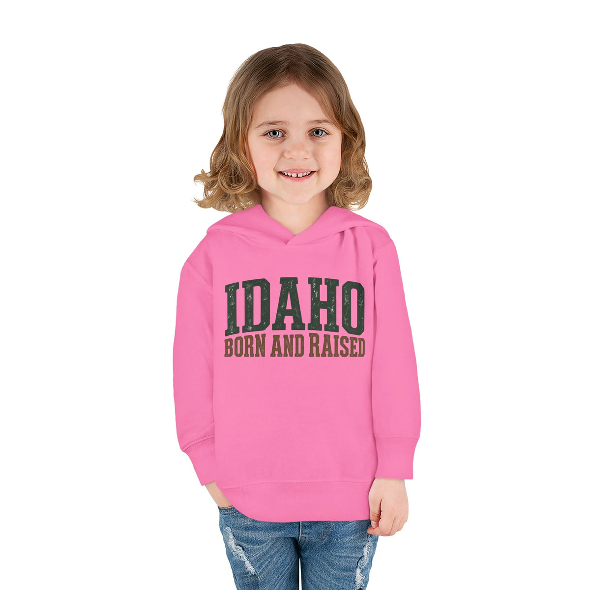 Idaho Born and Raised Pacific Northwest Heritage Unisex Toddler Pullover Fleece Hoodie