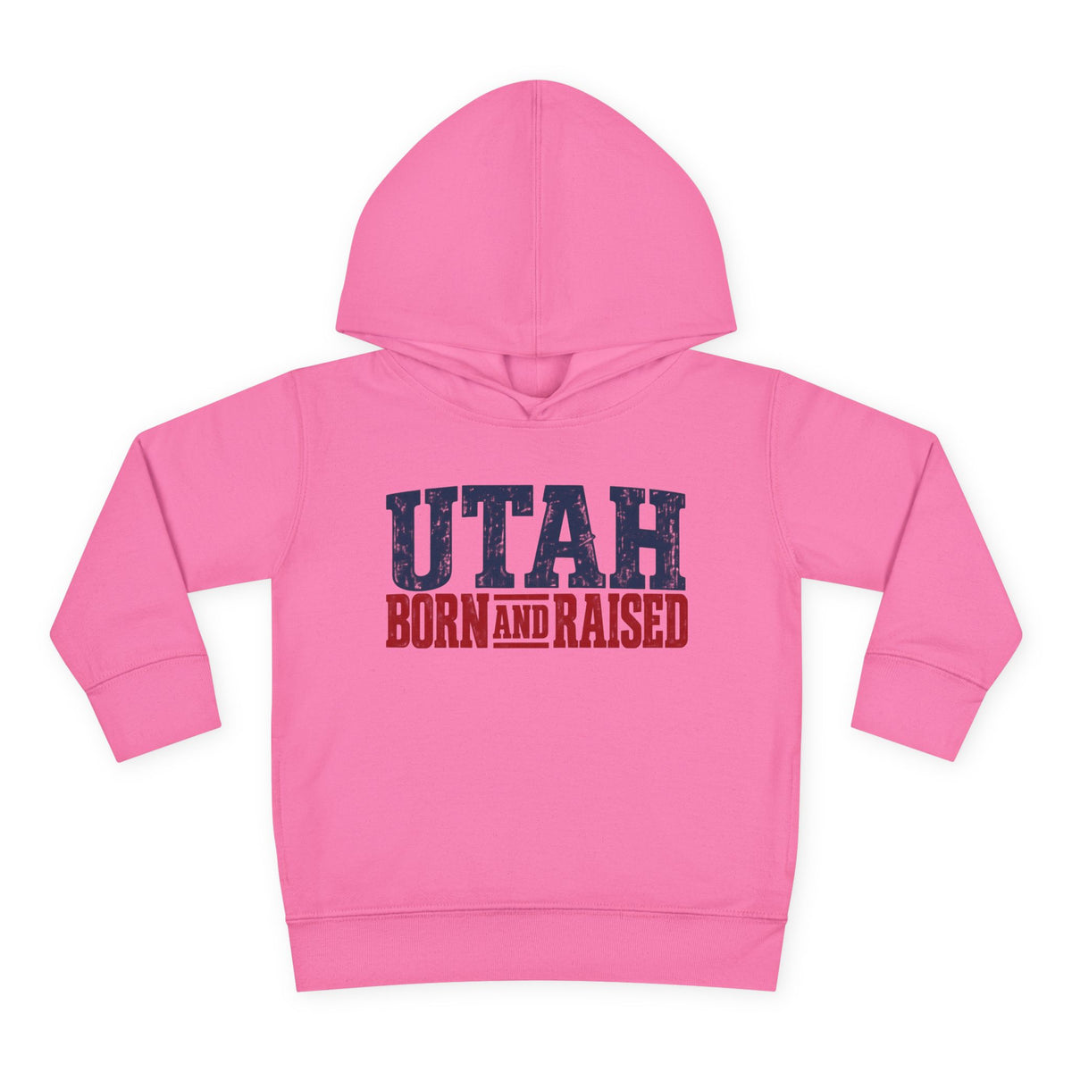 Utah Born and Raised Mountain West Style Unisex Toddler Pullover Fleece Hoodie