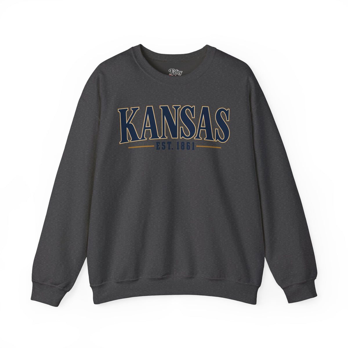Kansas Est 1861 Unisex Crewneck Sweatshirt State Name Graphic