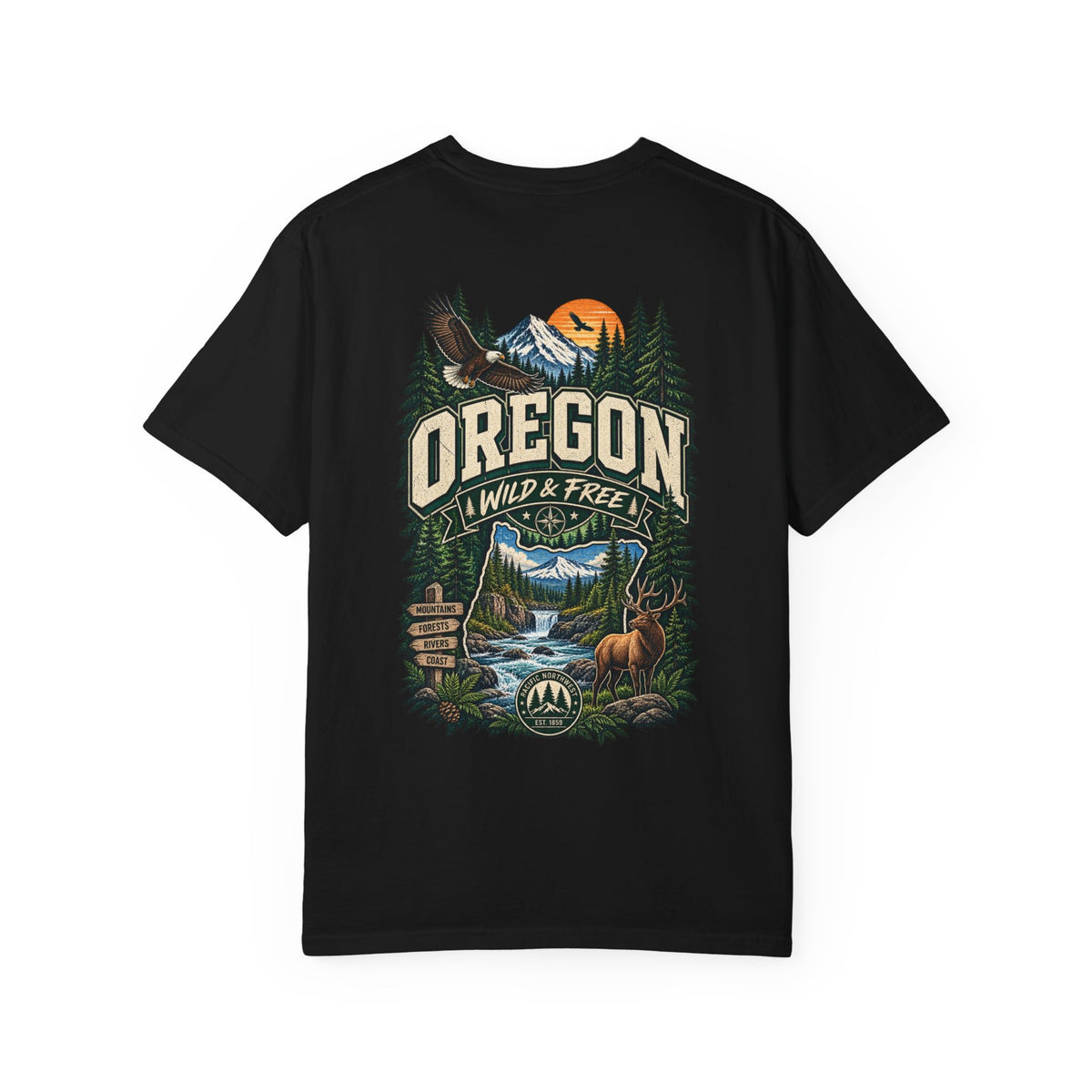 Oregon Wild & Free Unisex Comfort Color 1717 Streetwear Graphic Tee