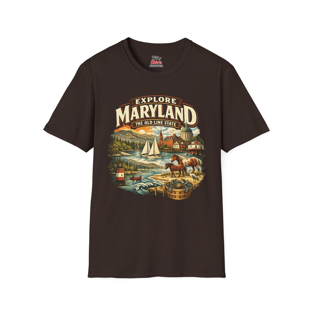 Explore Maryland Unisex Softstyle T Shirt State Pride Graphic Tee Collections FS03