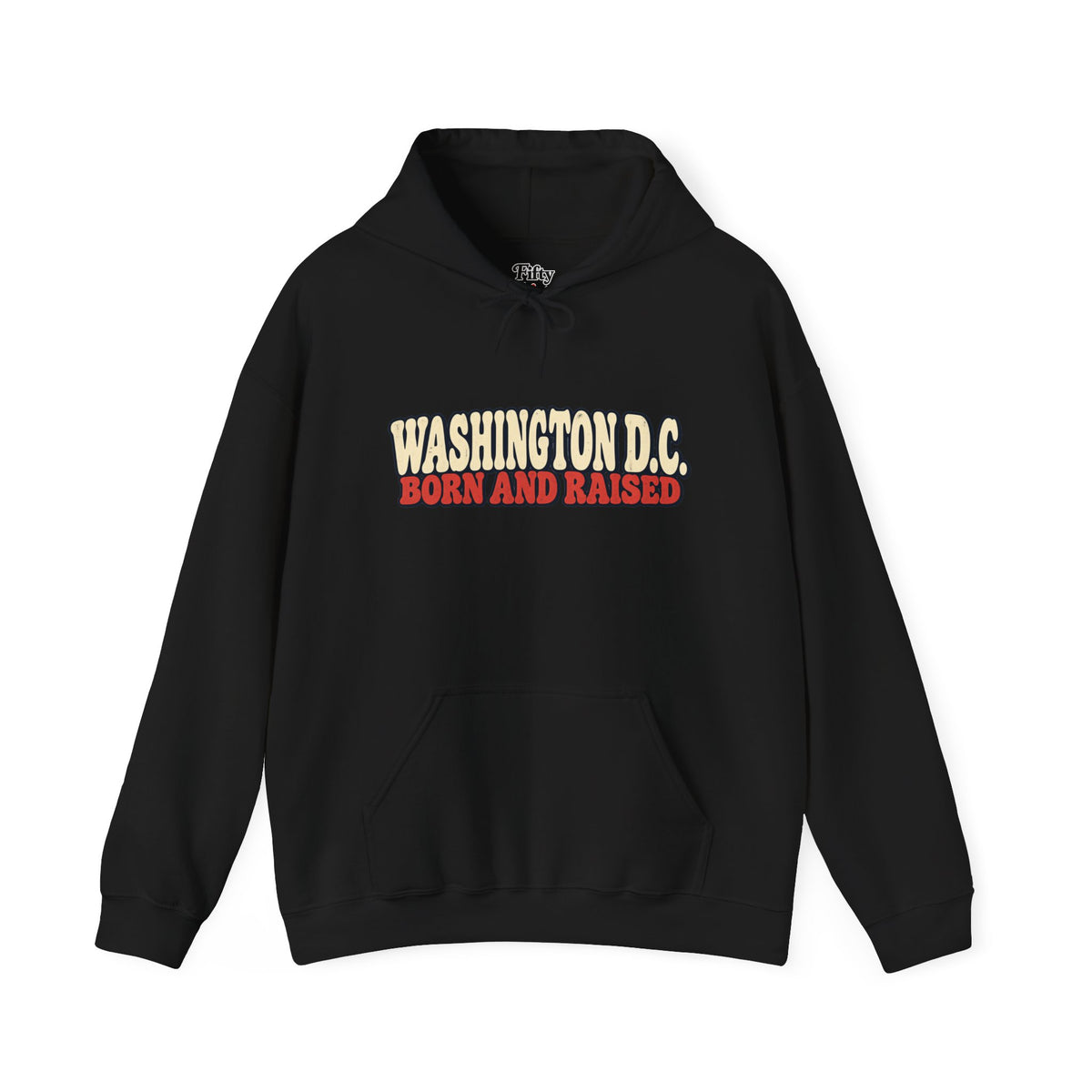 Washington DC Born and Raised Retro 1970s Unisex Hoodie Graphic