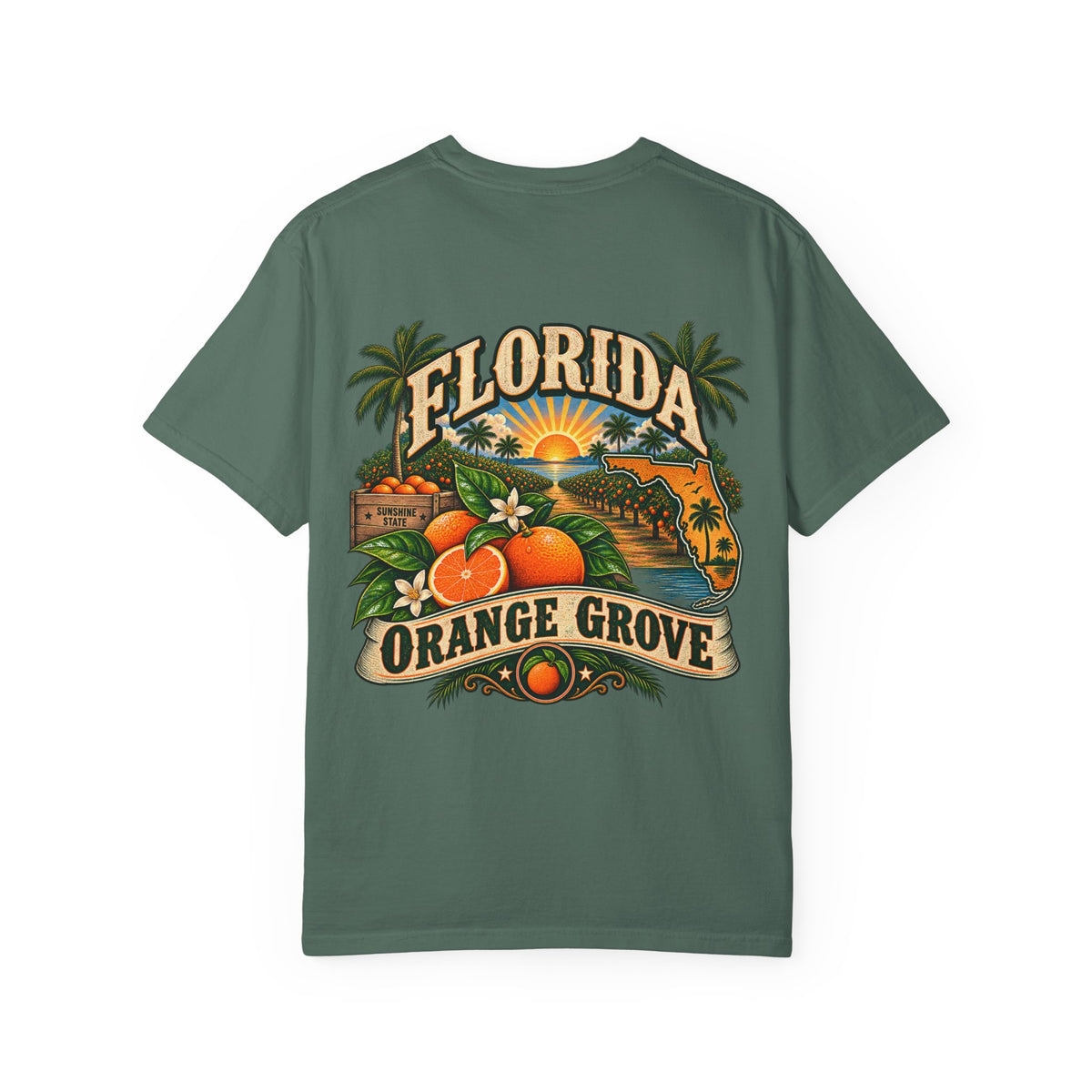 Florida Orange Grove Unisex Comfort Color 1717 Streetwear Graphic Tee