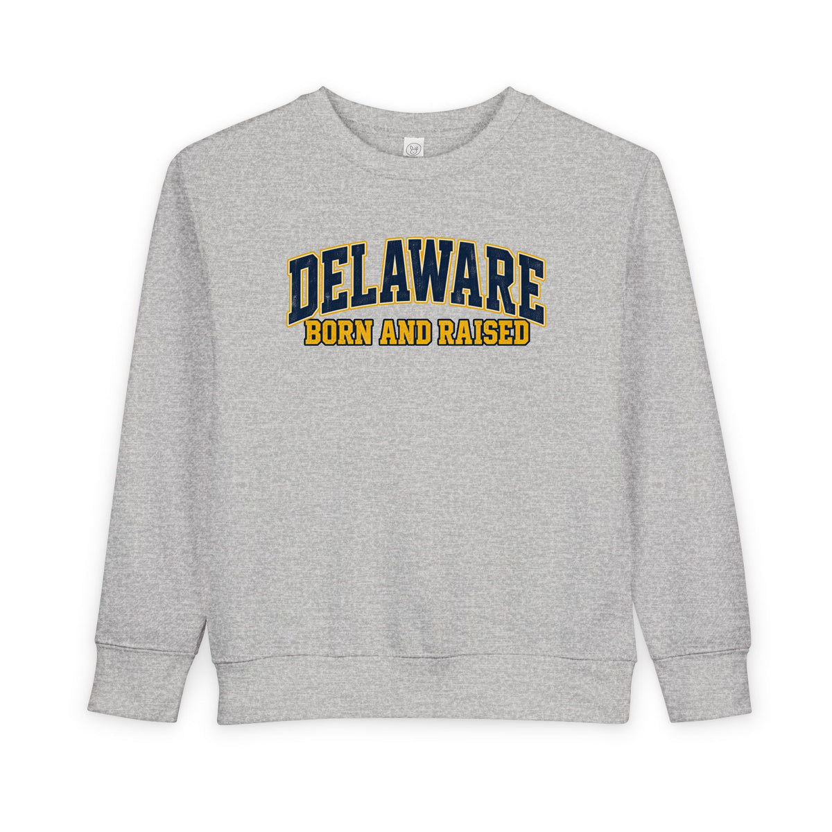 Delaware Born and Raised Old-School Athletic Unisex Toddler Sweatshirt