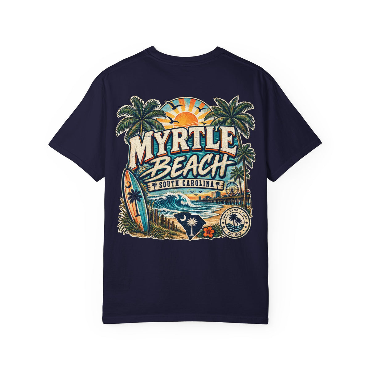 Myrtle Beach South Carolina Unisex Comfort Color 1717 Streetwear Graphic Tee