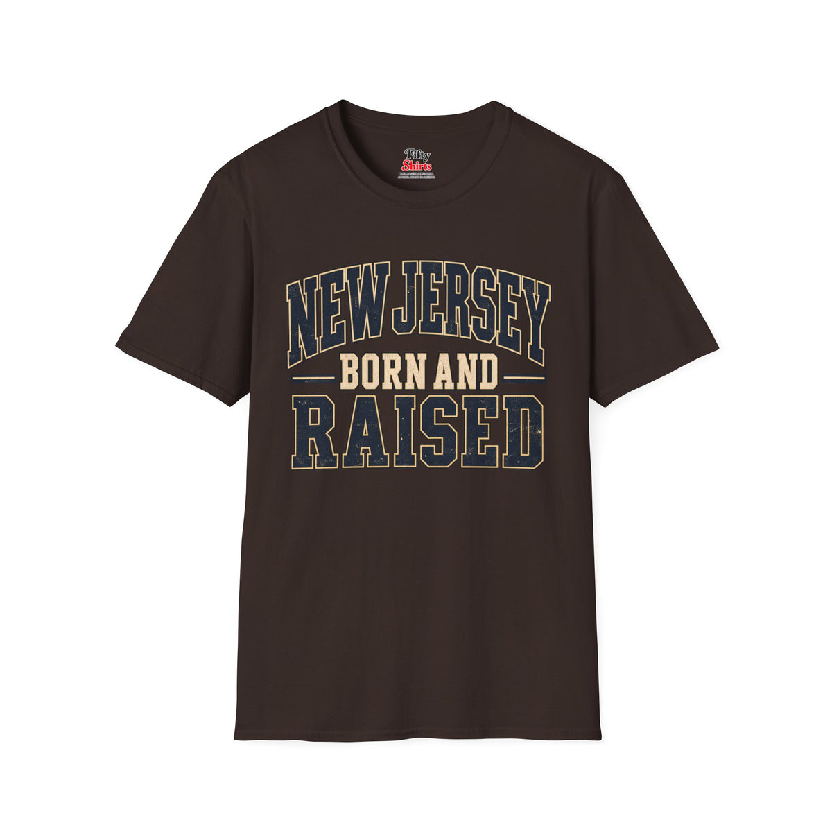 New Jersey Born and Raised Unisex Softstyle T Shirt State Name Graphic Tee