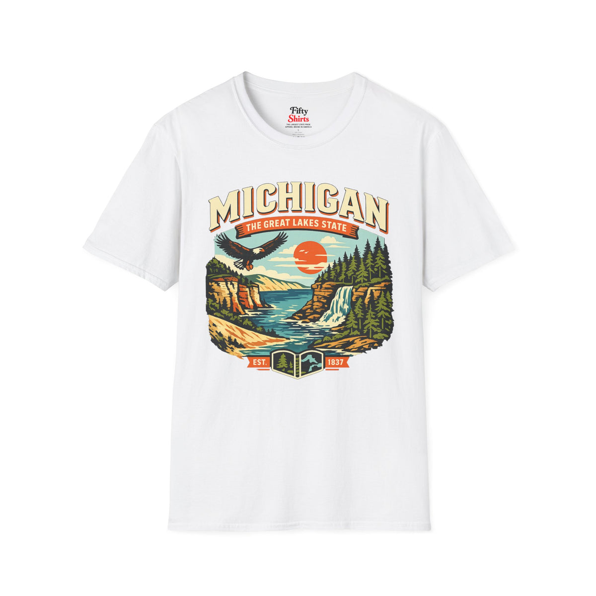 Michigan Great Lakes State Aventure Unisex Softstyle T Shirt State Pride Graphic Tee Collections FS03