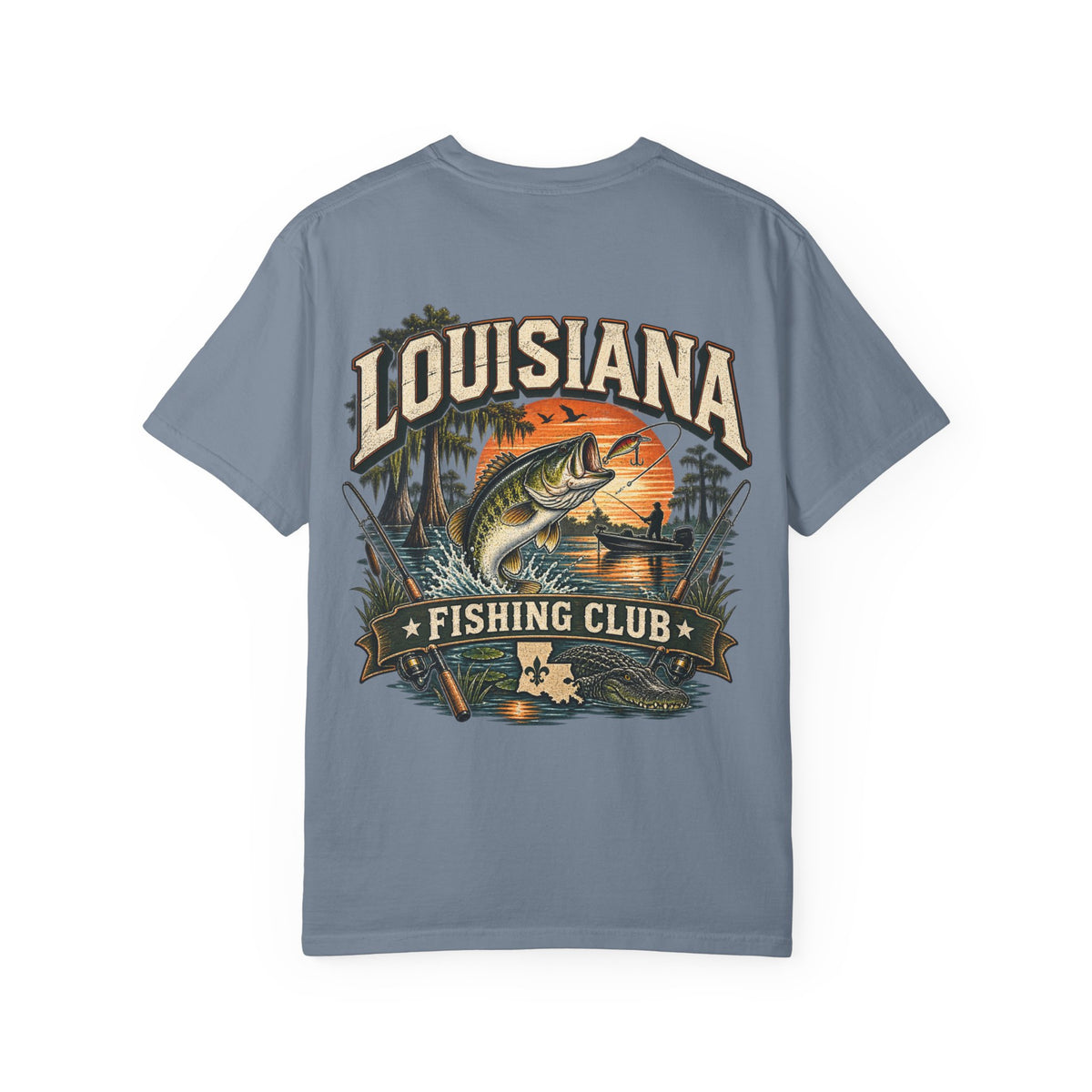 Louisiana Fishing Club Unisex Comfort Color 1717 Streetwear Graphic Tee