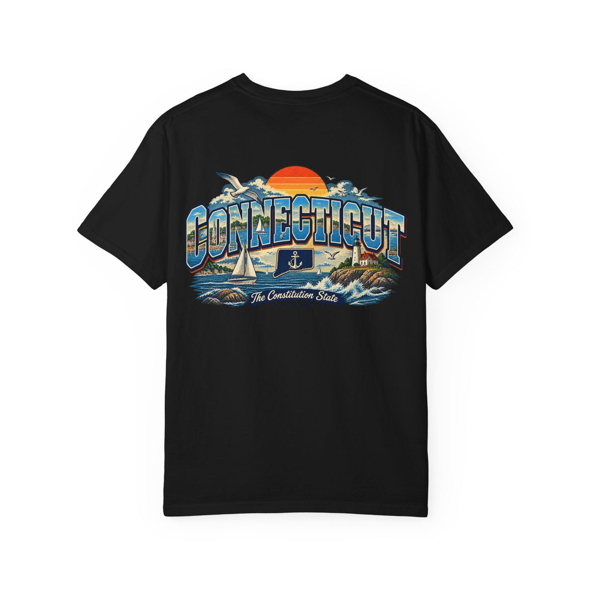 Connecticut Coastline Unisex Comfort Color 1717 Streetwear Graphic Tee