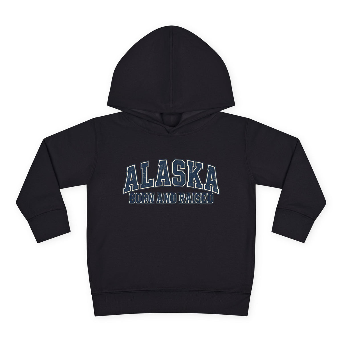 Alaska Born and Raised Classic Collegiate Unisex Toddler Pullover Fleece Hoodie