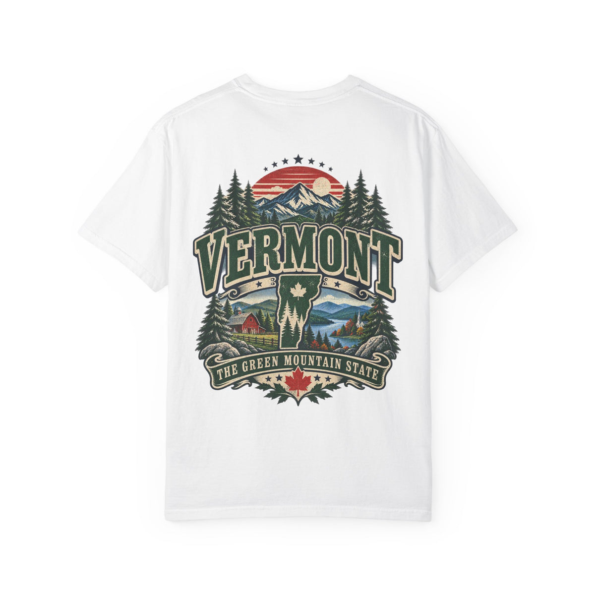 Vermont the Green Mountain State Unisex Comfort Color 1717 Streetwear Graphic Tee