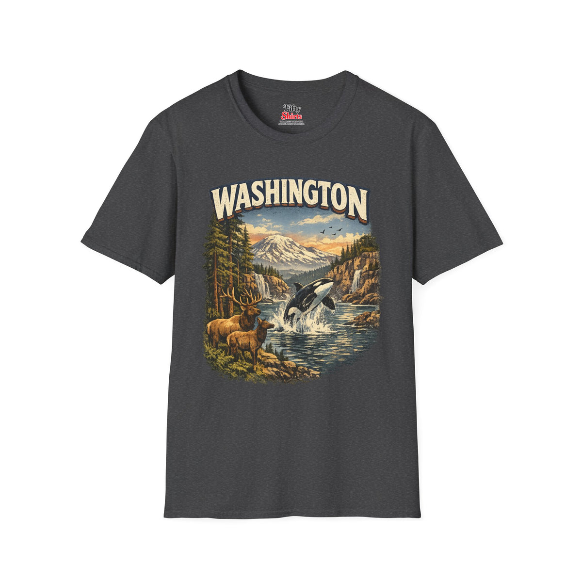 Washington Wildlife Unisex Softstyle T Shirt State Pride Graphic Tee Collections FS03