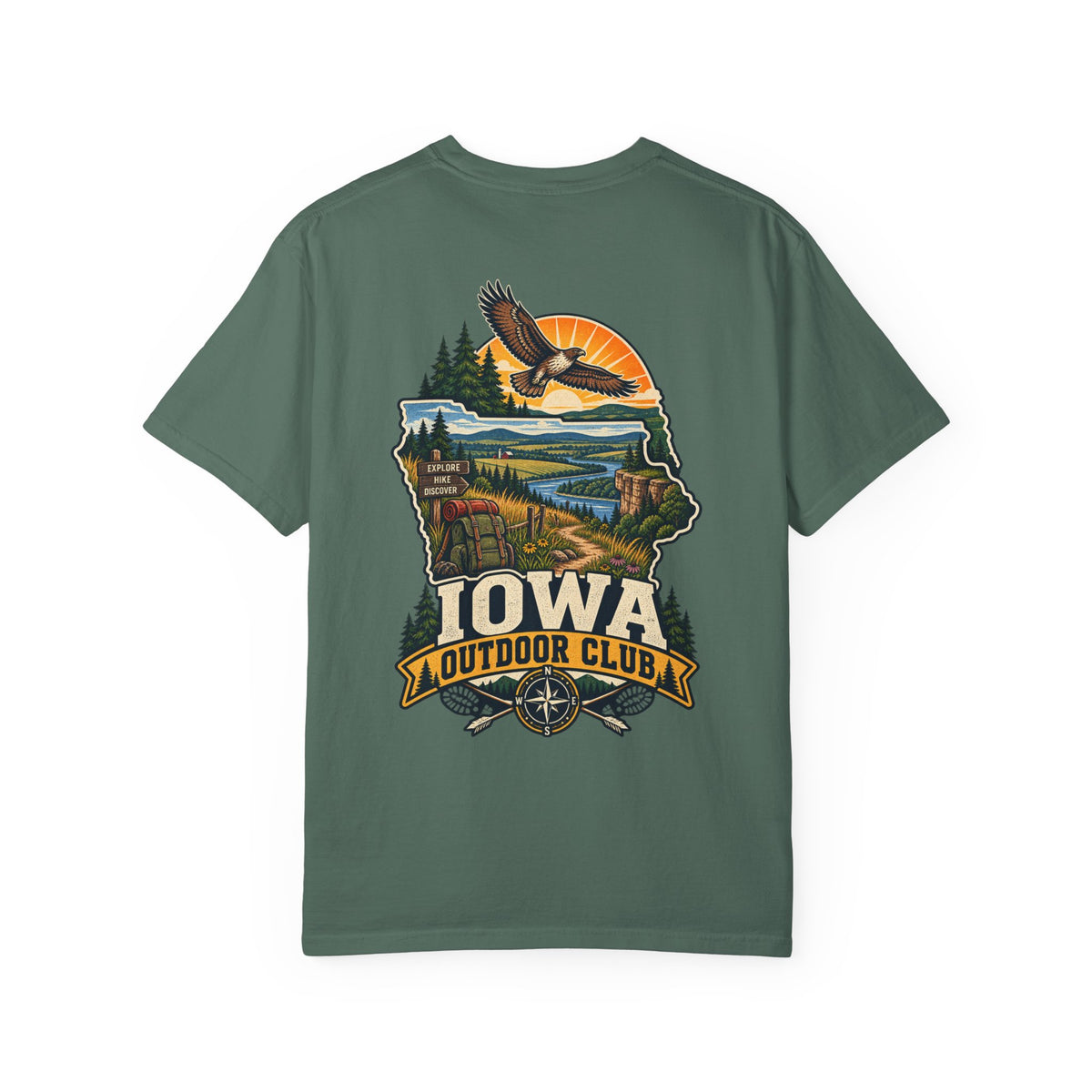 Iowa Outdoor Club Unisex Comfort Color 1717 Streetwear Graphic Tee