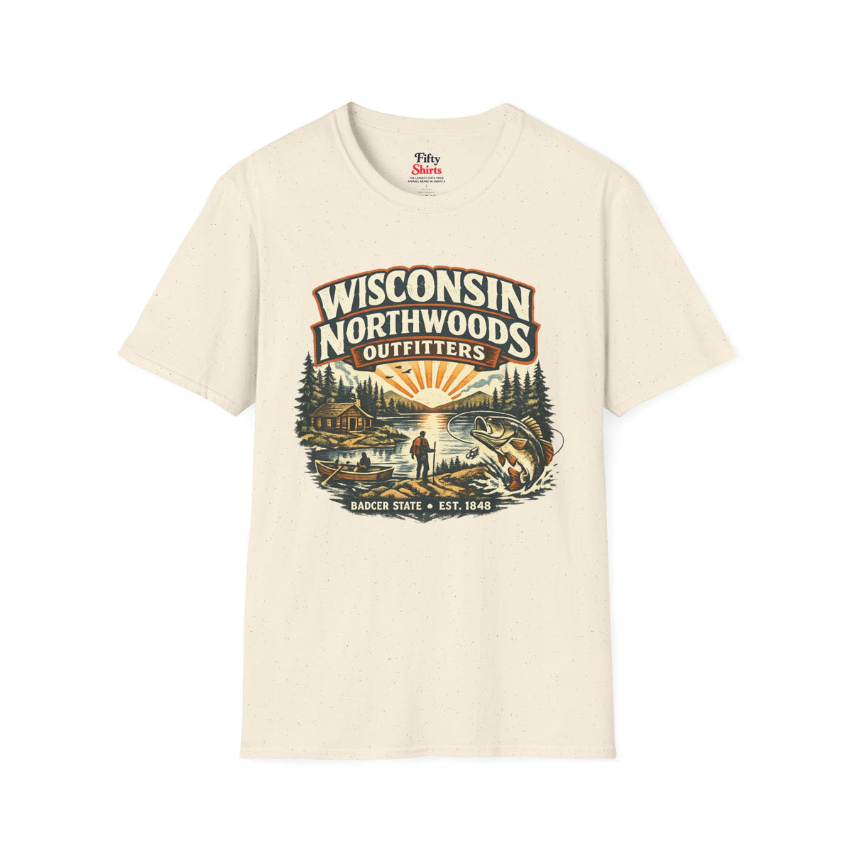 Wisconsin Northwoods Outfitters Unisex Softstyle T Shirt State Pride Graphic Tee Collections FS03