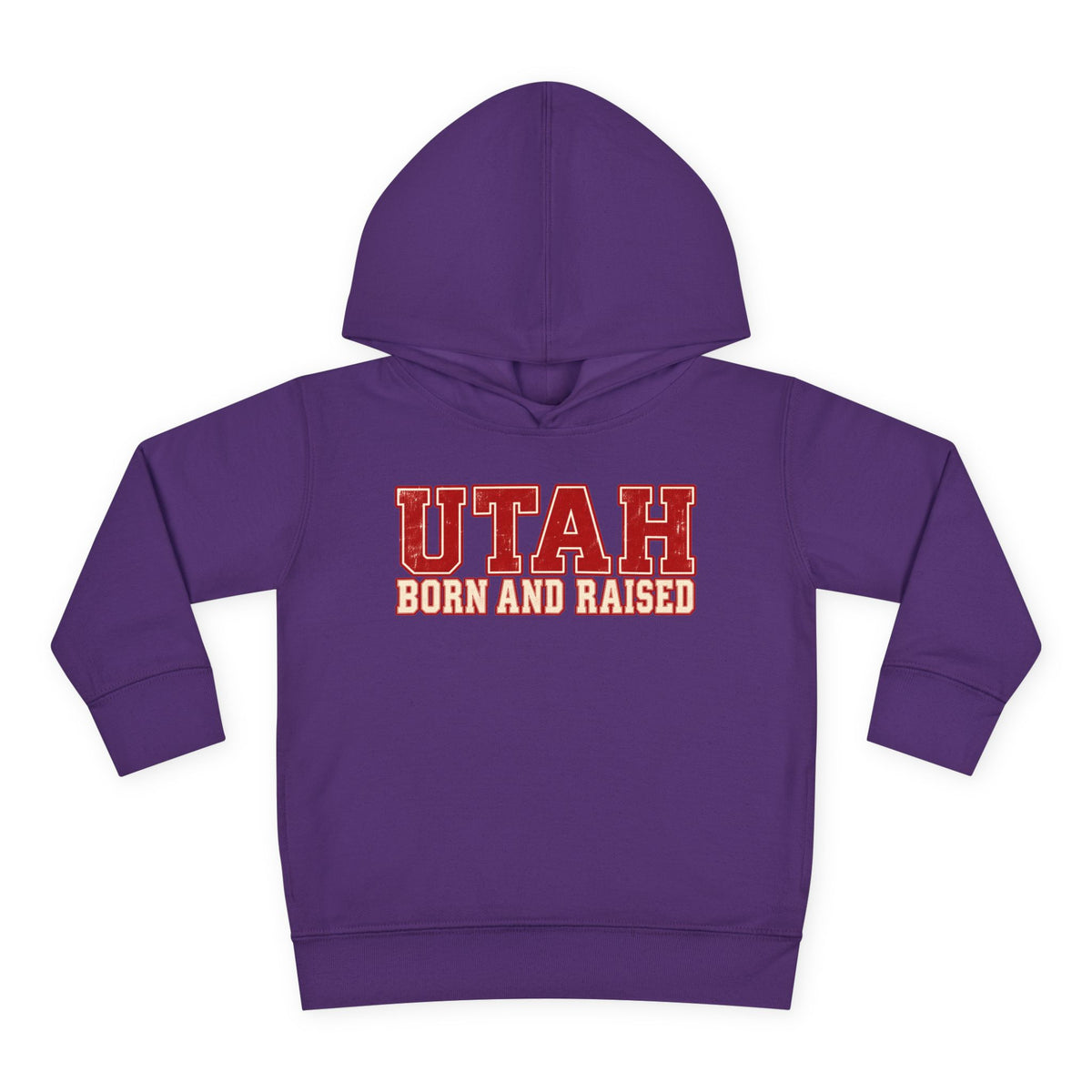 Utah Born and Raised Vintage Athletic Unisex Toddler Pullover Fleece Hoodie