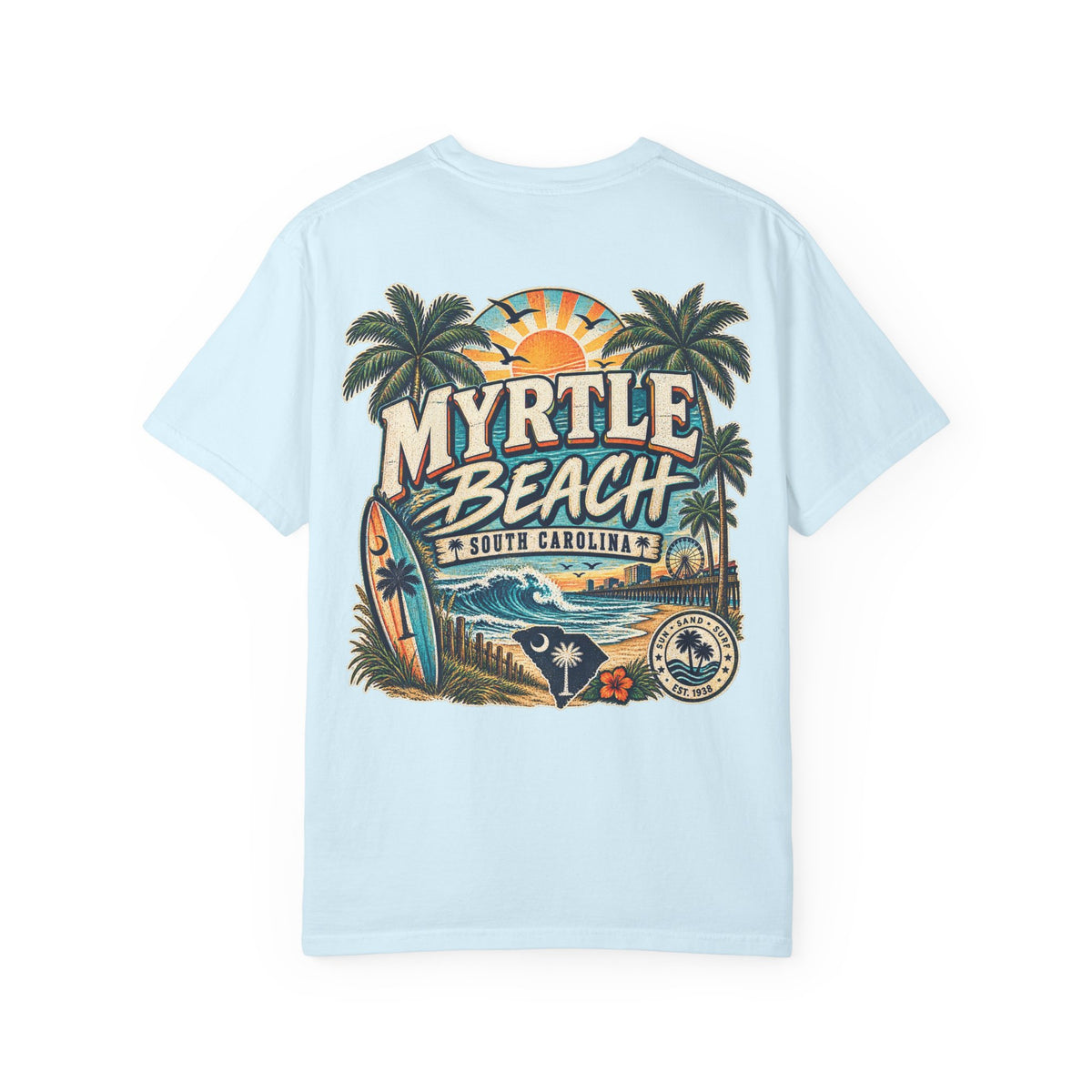 Myrtle Beach South Carolina Unisex Comfort Color 1717 Streetwear Graphic Tee