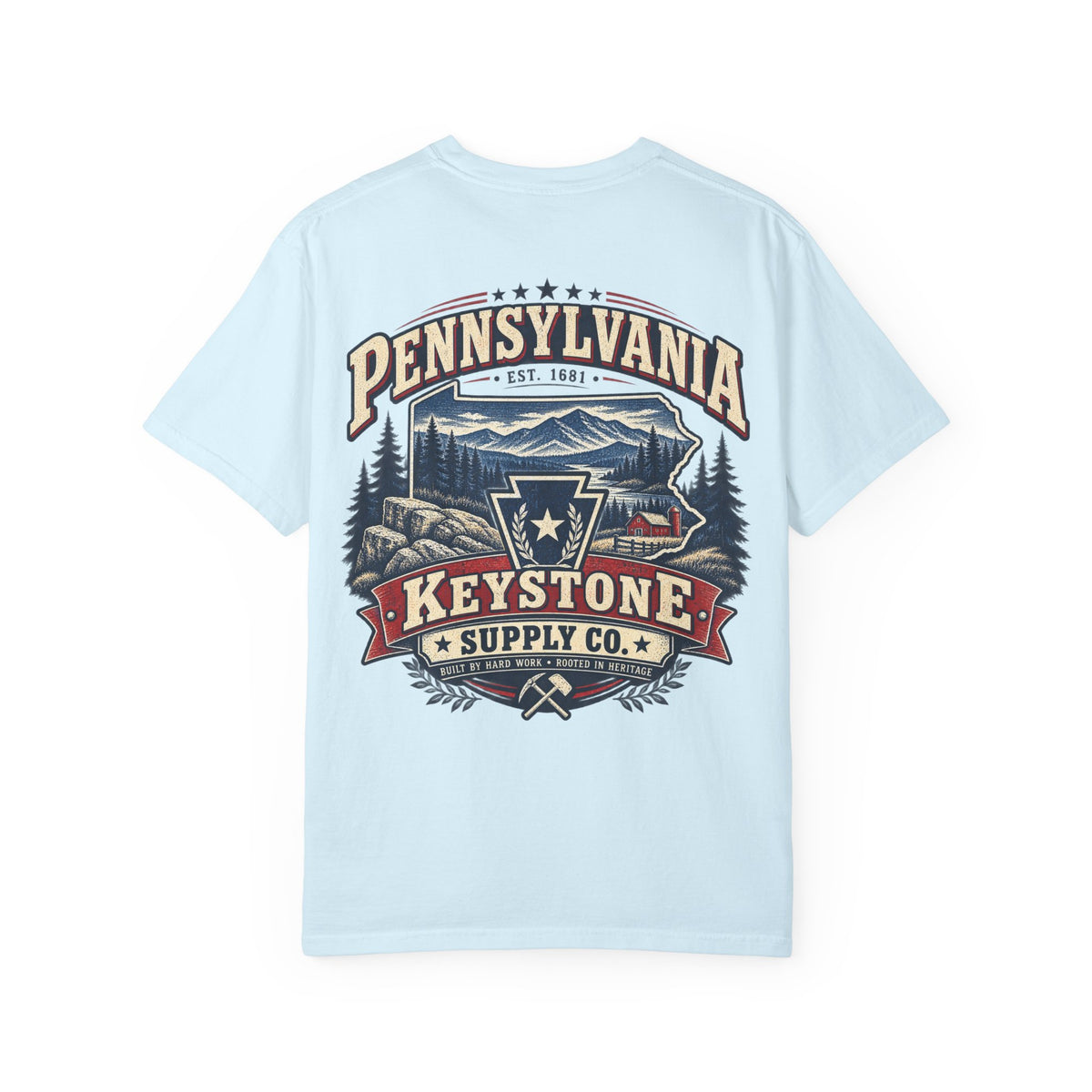 Pennsylvania Keystone Supply Co Unisex Comfort Color 1717 Streetwear Graphic Tee