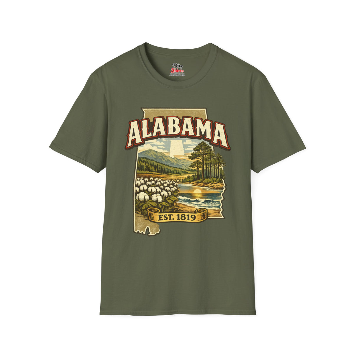 Vintage Alabama Heritage Unisex Softstyle T Shirt State Pride Graphic Tee Collections FS03