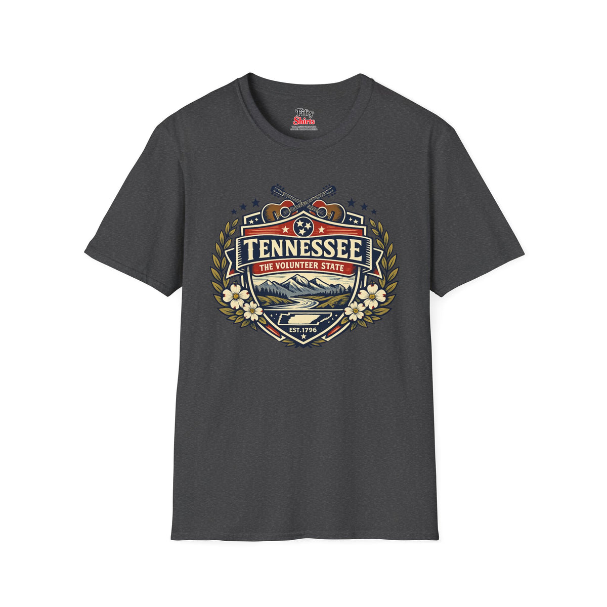 Tennessee Heritage Badge Unisex Softstyle T Shirt State Pride Graphic Tee Collections FS03
