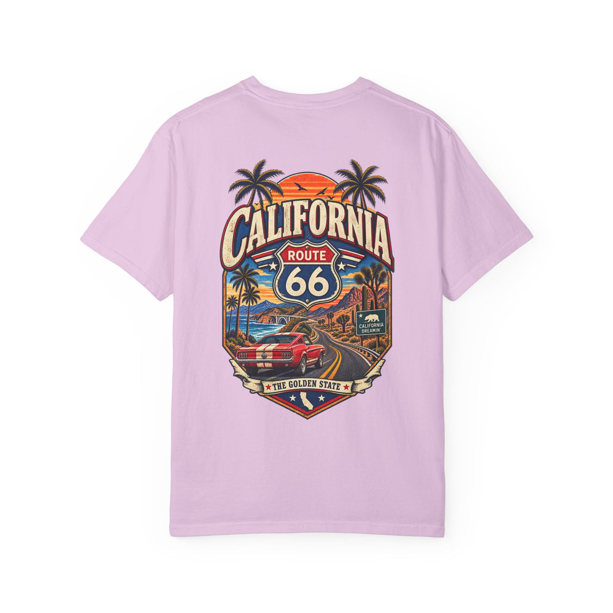 California Route 66 Style Unisex Comfort Color 1717 Streetwear Graphic Tee