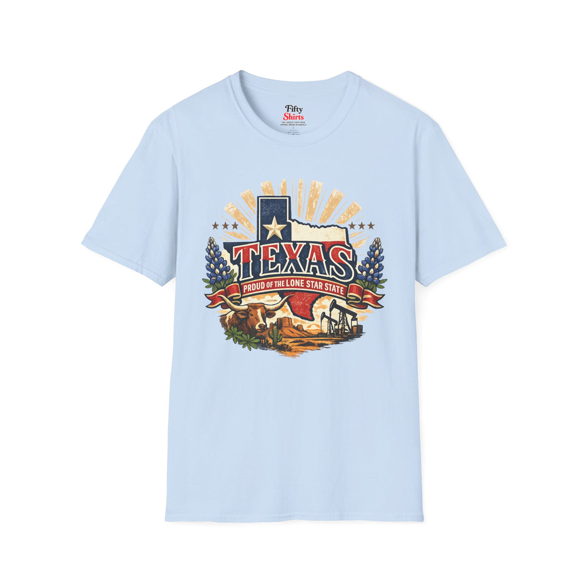 Texas State Pride Unisex Softstyle T Shirt State Pride Graphic Tee Collections FS03