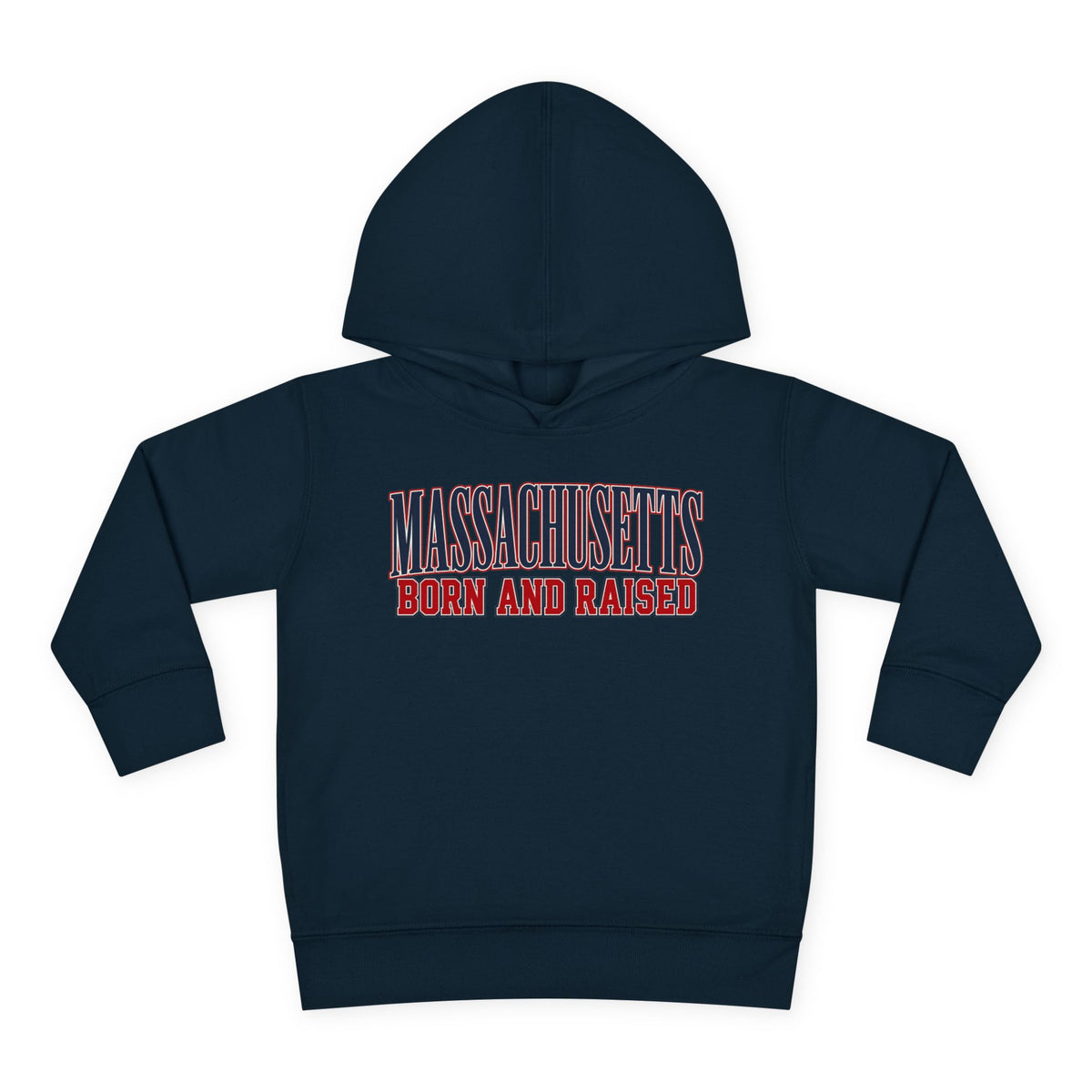 Massachusetts Born and Raised High-End Editorial Unisex Toddler Pullover Fleece Hoodie