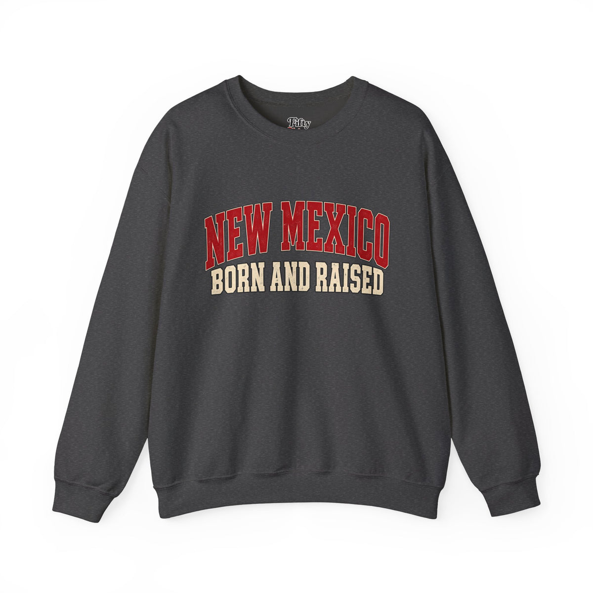 New Mexico Born and Raised Retro Collegiate Unisex Sweatshirt Graphic